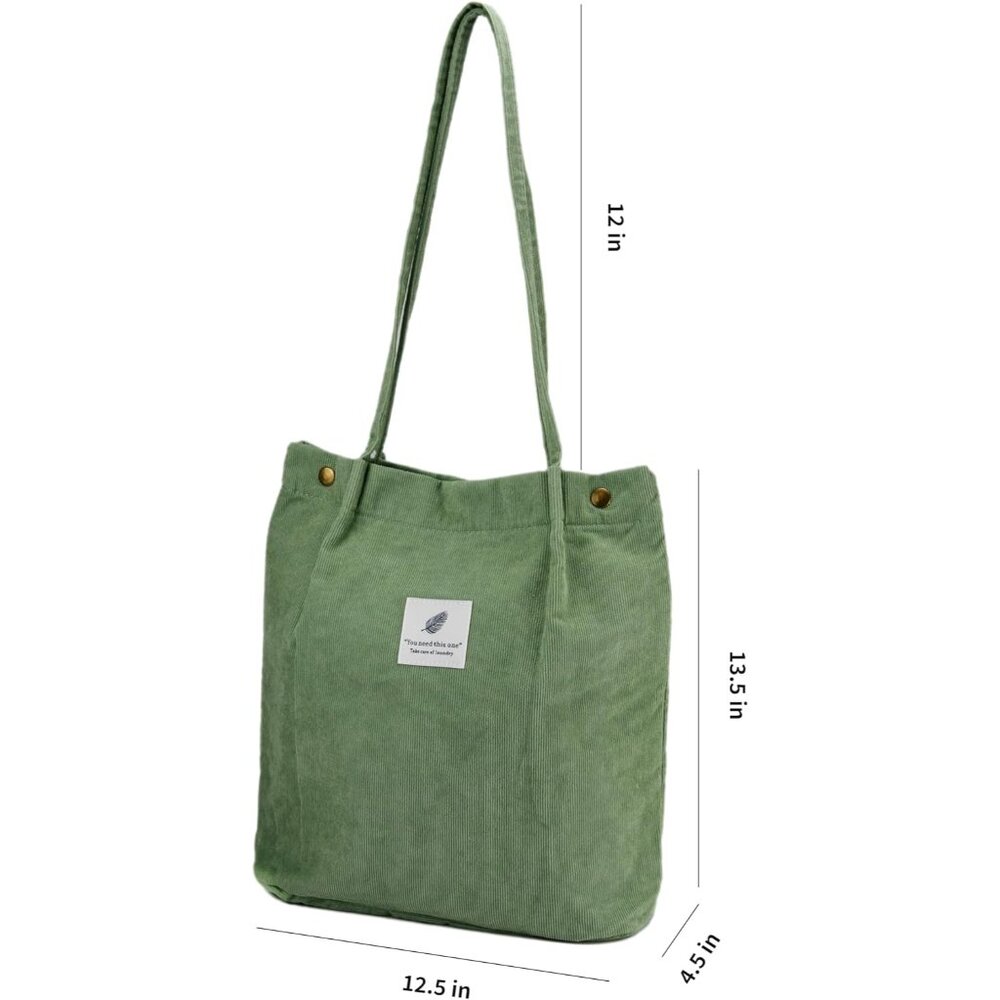 Corduroy Tote Bag Cute Tote Bags For Women Shoulder Bag With Inner Pocket For Wo View 4